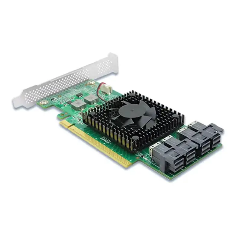 Stylish-Pcie 3.0 X16 To 4 X U. 2 Nvme SSD Switch Adapter With PLX8747 Controller, No Motherboard Bifurcation Needed Require