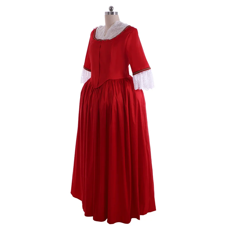 TV Outlander Claire Randall Cosplay Costume  Red Ball Gown  Medieval Rococo Dress