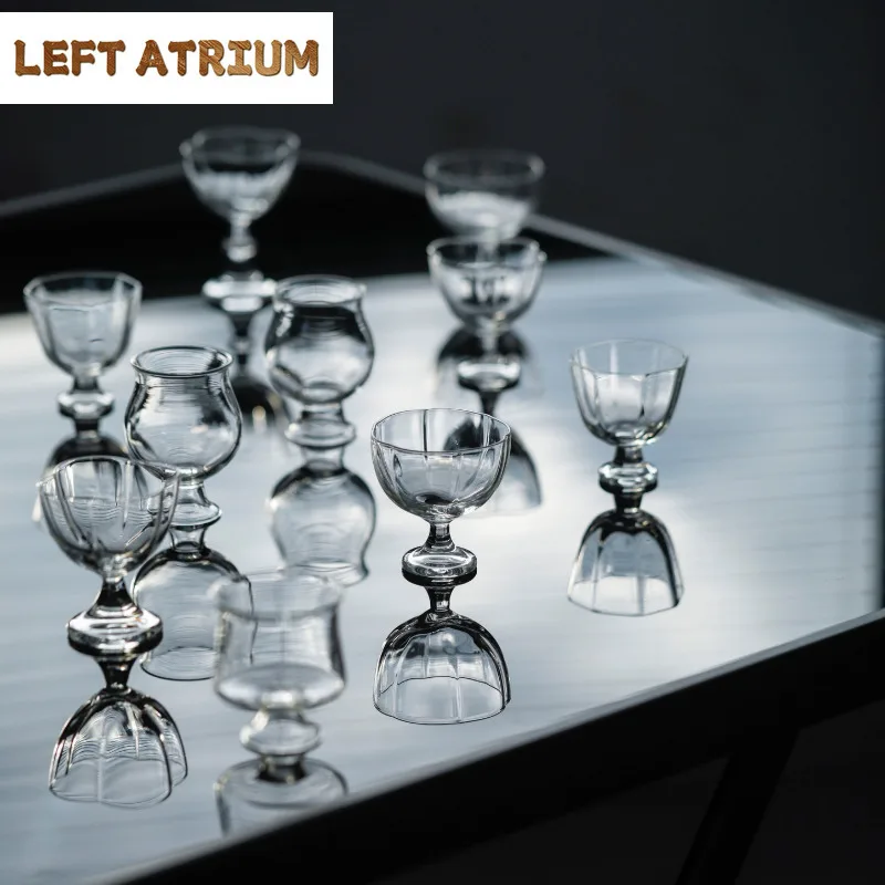 

Чашка из боросиликатного стекла с высокой ножкой, японская чайная чаша, милая чашка, чашка для запаха, чашки Chazhan Master, бытовая посуда для напитков, ремесло