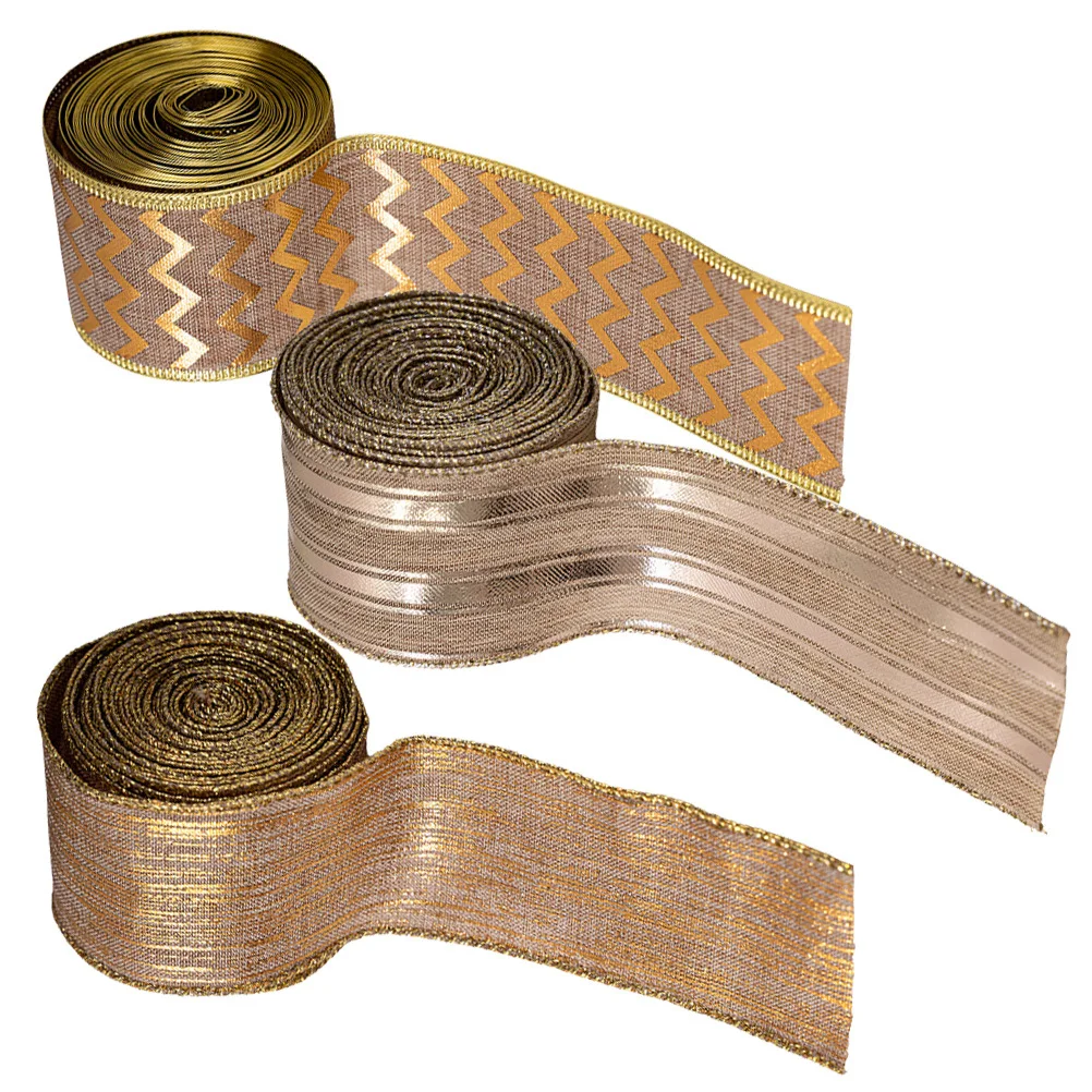 

Wired Burlap Ribbon Rustic Christmas for Wreaths Bows Gift Wrapping DIY Crafts Xmas Tree Decorations Burlap Wired Ribbon