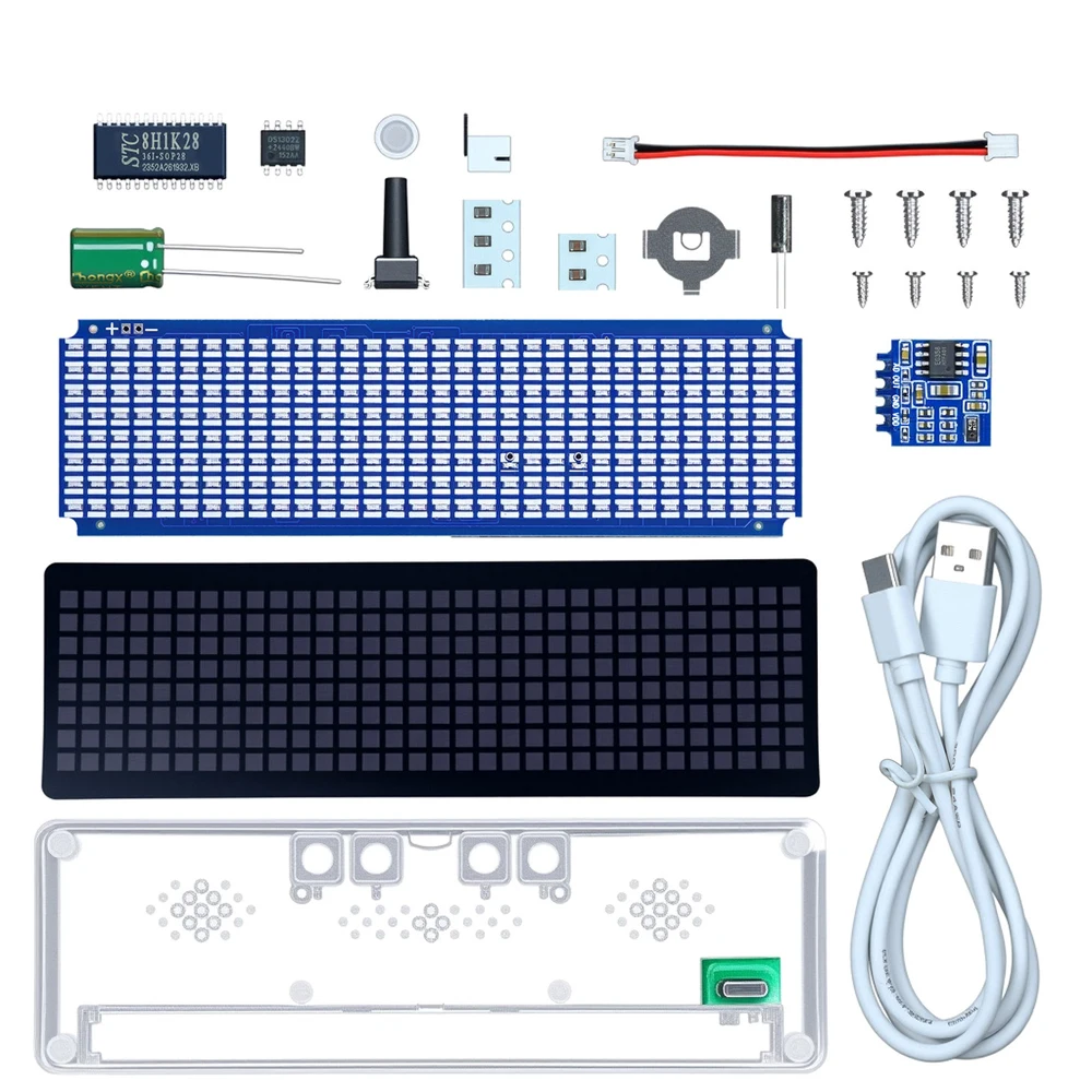 DIY Kit Electronics LED Music Spectrum Sound Pickup Ambient Light with Clock Display 256 Lamp Beads Multi Mode DIY Soldering Kit