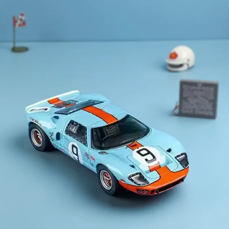 

Коллекционная модель автомобиля Findassically Diecast GT40 Mk.1 P/1075 №9 в масштабе 1:64 из сплава, сувенир, украшение, подарок для хобби и коллекции