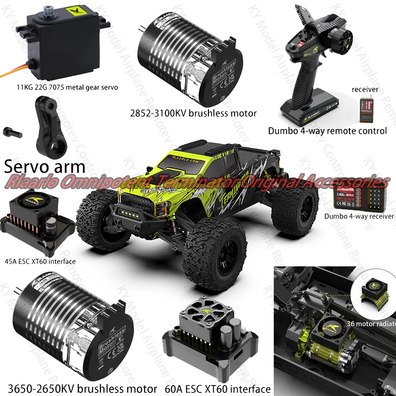Rilalo Omnipotent Terminator Original Accessories Servo, Servo Arm Motor, Electrically Adjustable Remote Control, Heat Sink Fan