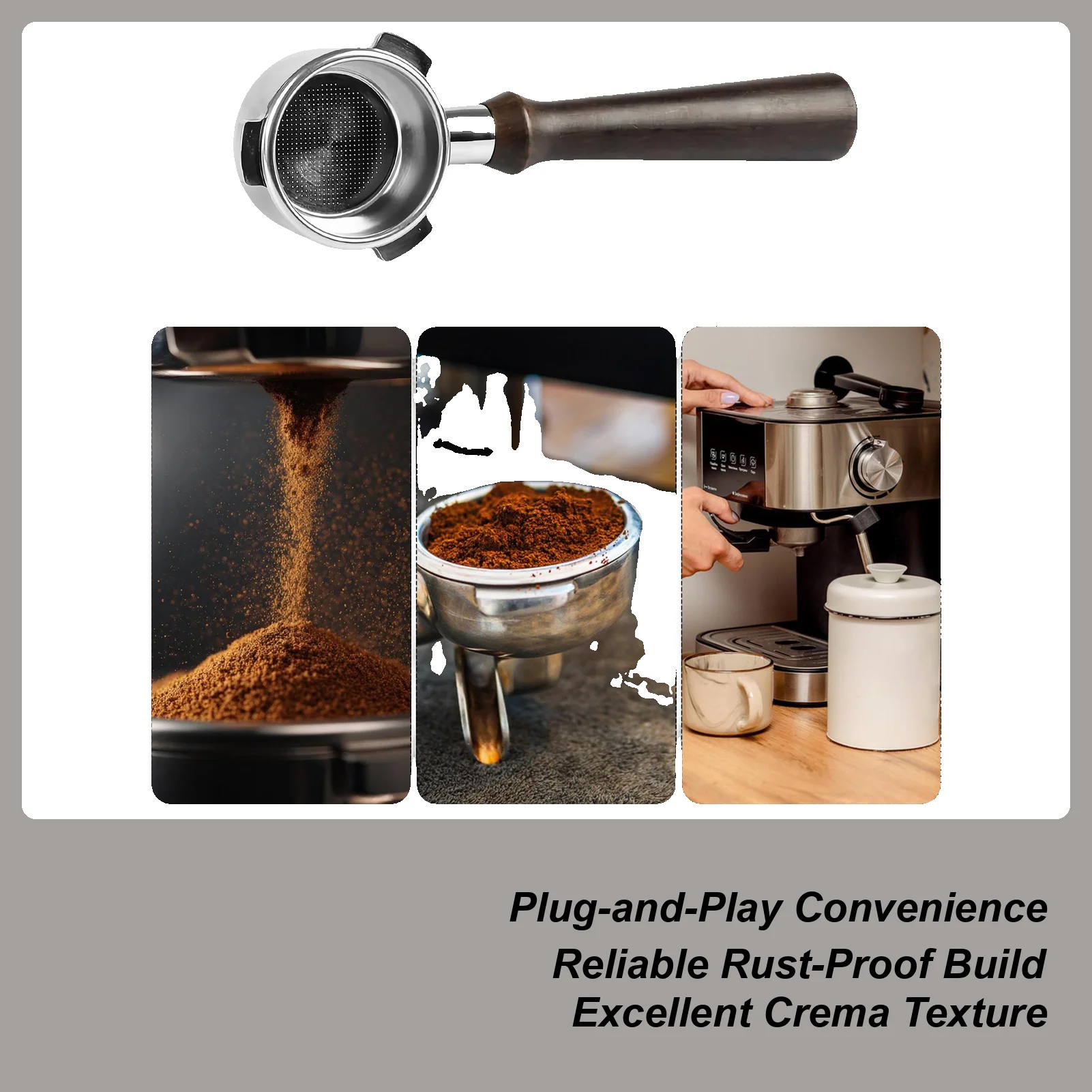 

Кофейный портафильтр 54 мм с деревянной ручкой, профессиональная корзина для портафильтра для лучшей кремации, для дозирования и распределения кофе, для домашнего кафе