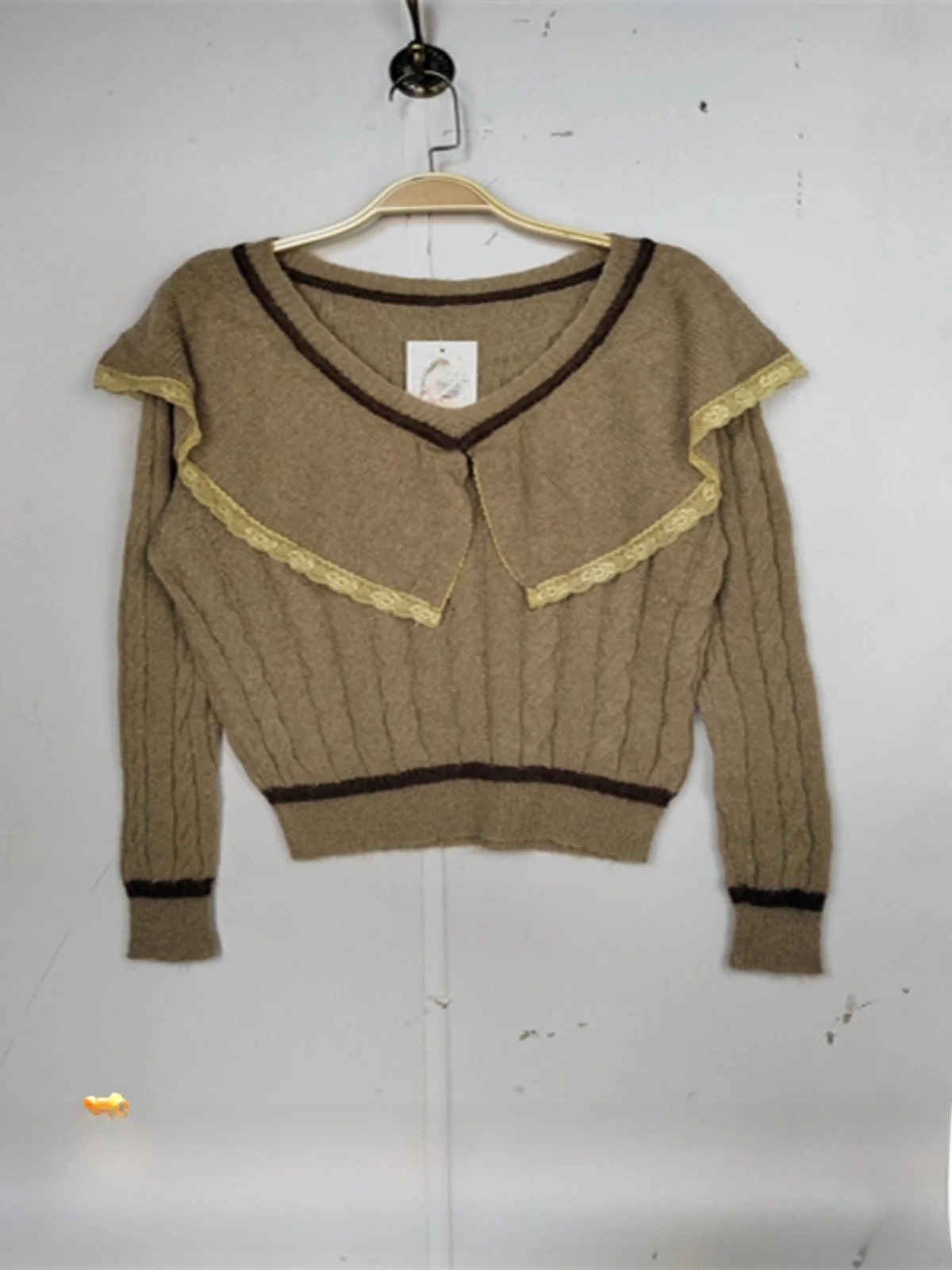 

Retro Vintage Design Soft Lightweight Lazy Sle Women's Cute Mouton Wool Long Sve Sweater Comfortable Loose Fit Commute S...