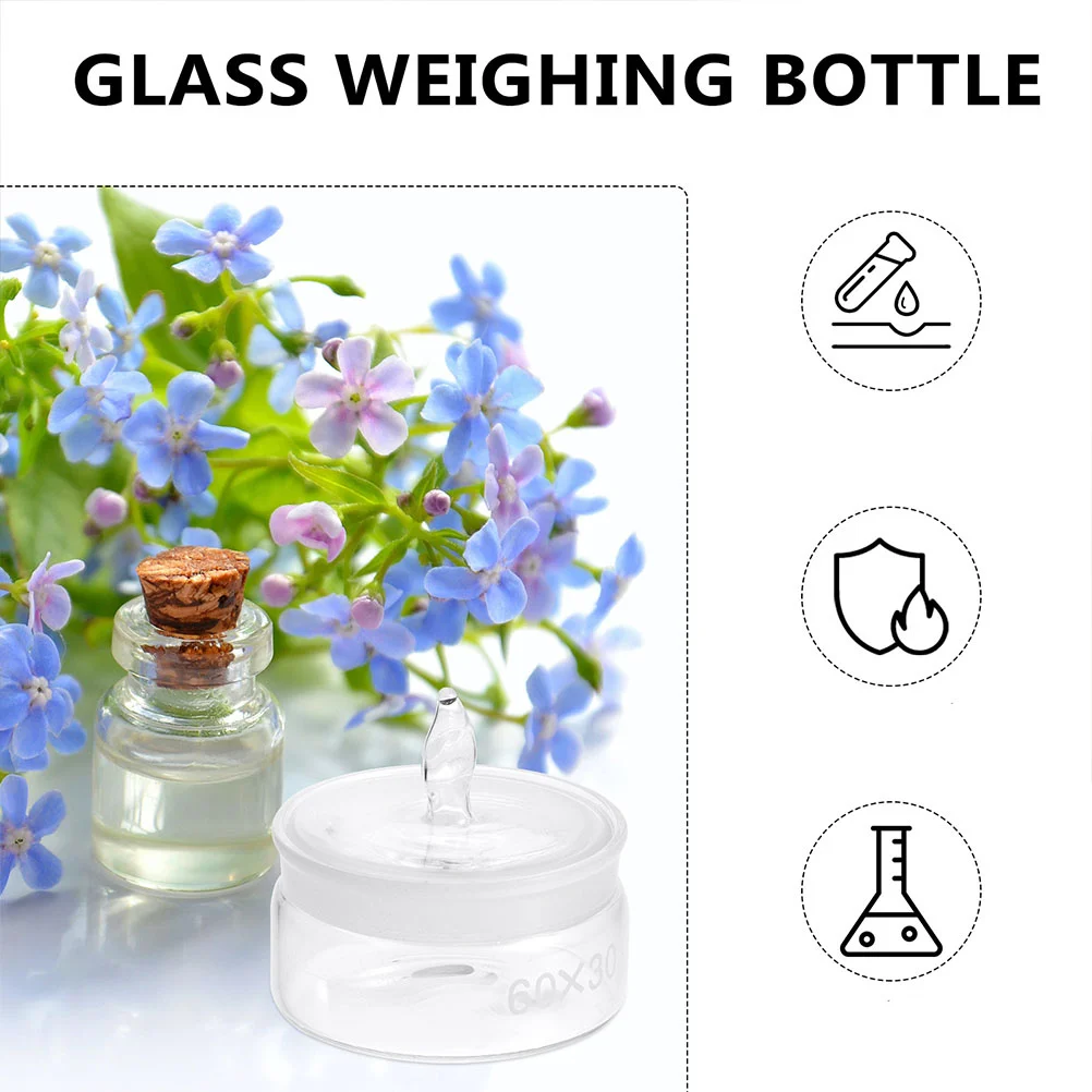 

4Pcs Weighing Bottle Glass Durable Closed Base Laboratory Glass Sealing Bottle Accurate Measuring Various Weighing Bottles