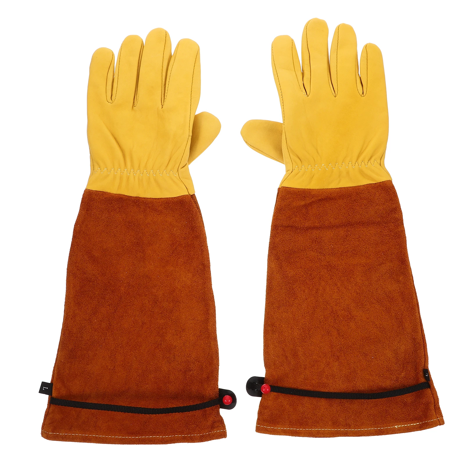 

2 Pcs Brown Sheepskin Thorn Proof Work Gloves for Men Women Yard Tools Protective Welding Gloves Outdoor Gardening