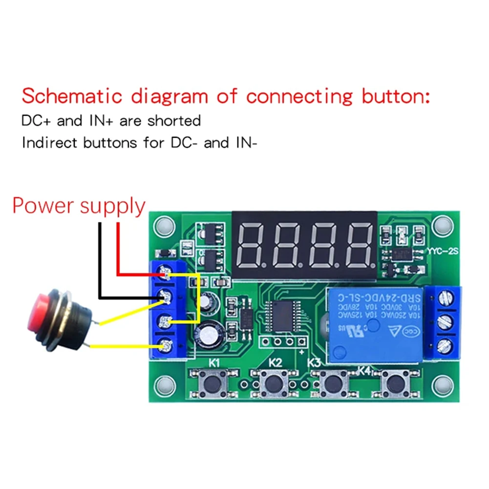 Modulo relè di ritardo DC5/12/24V Modulo relè programmabile Interruttore contatore di impulsi con display a LED Interruttore di controllo del tempo di ritardo