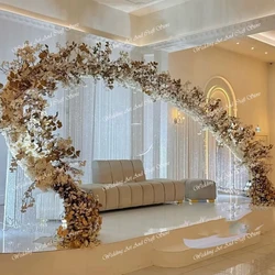 with acrylic bead Wedding Backdrop, Silver Stainless Steel Metal, Round no Crystal Backdrop, New Arrival