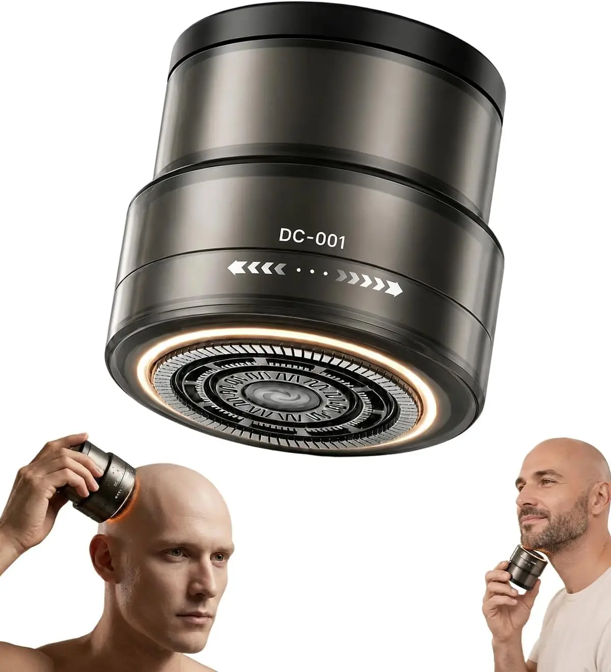 Electric Bald Head Shaver for Men 2-in-1 Beard Trimmer with 360° Floating Head  Rechargeable 2-Speed Control