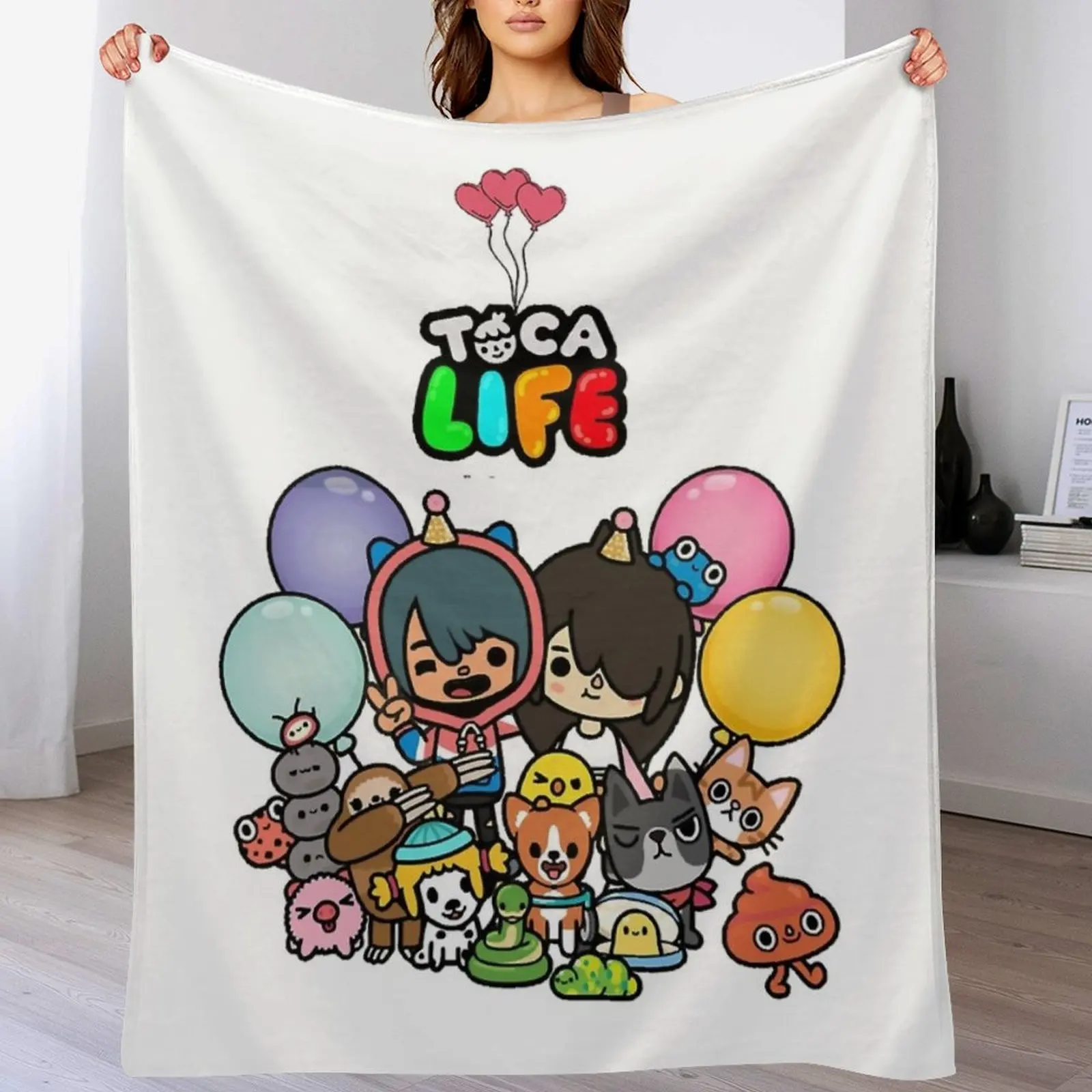 

quipe Toca Boca Throw Blanket For Sofa Thin Luxury Brand Moving Blankets