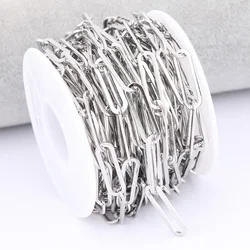 5meters/Roll Stainless Steel Jewelry Link Chains For Necklace Making Diy Charm Pendant Accessories 6x20mm