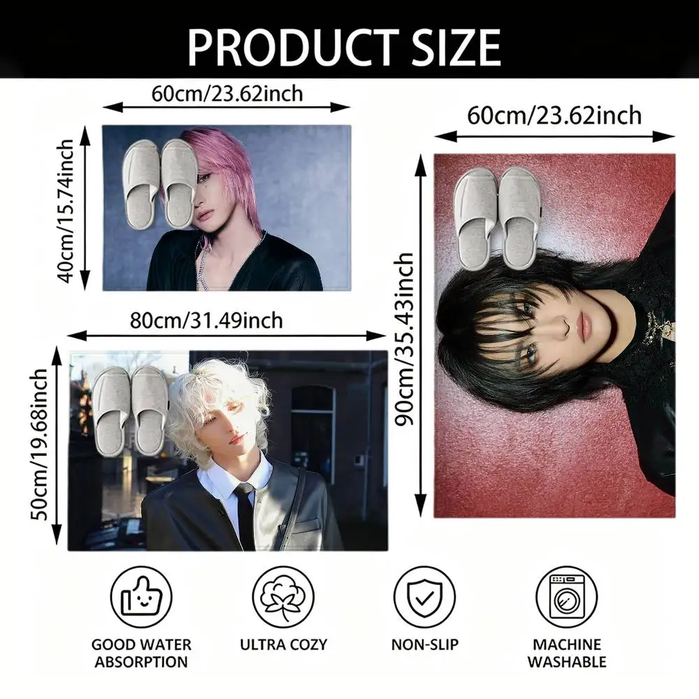 Popular Boy S-Seonghwa Floor Mat Soft Non Slip for Entry Door Bathroom Indoor Home Decorative Carpet