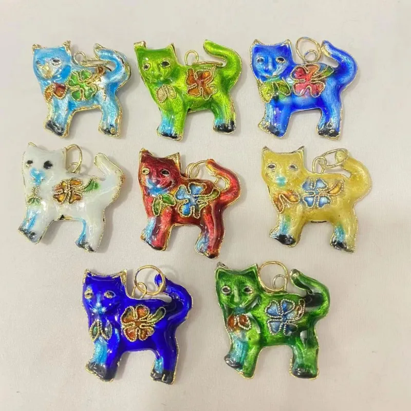 10Pcs Vintage DIY Enamel Animal Charms for Jewelry Making Findings Cloisonne Filigree Pendant China Intangible Cultural Heritag