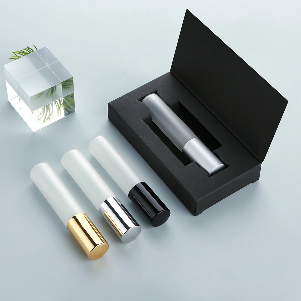 50Pcs 5/10/15ml 골드/실버/블랙 알루미늄 스프레이어 미세 안개 젖빛 유리 향수 스프레이어, 멀티 사이즈, 에코 재사용 가능, 박스 포함