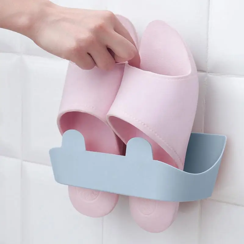 1Pcs Bathroom Slipper Organizer, Slippers, Bathroom Storage Rack, Household Space Saving Shoe Rack, Wall Mounted Shoe Rack