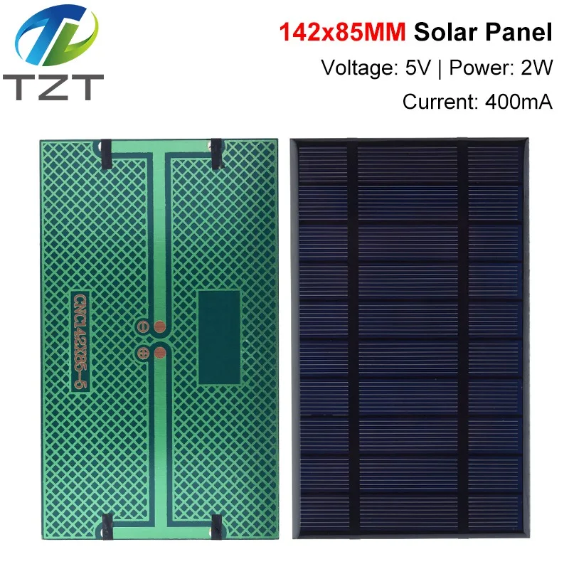 DIYTZT Smart Electronics 400mA 5V 2W Solar Cells solar panel phone charger home improvement 142mm*85mm polycrystalline silicon