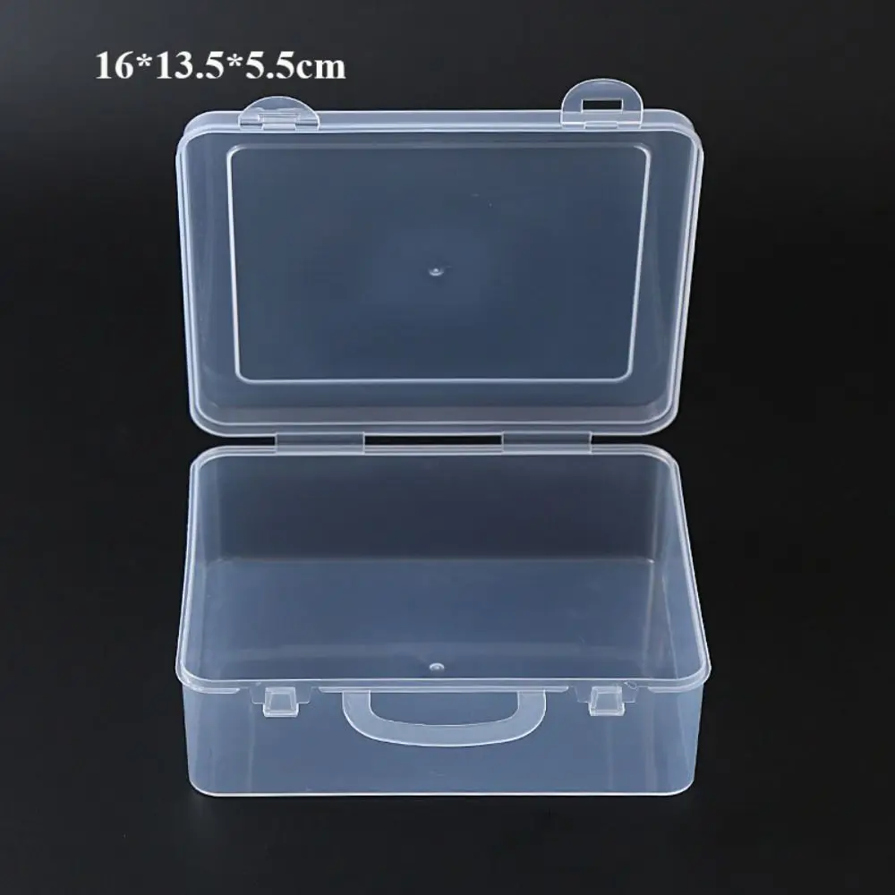 

Portable Square Storage Box Transparent Durable Jewelry Beads Container Plastic Small Items Case Power Tools Holder