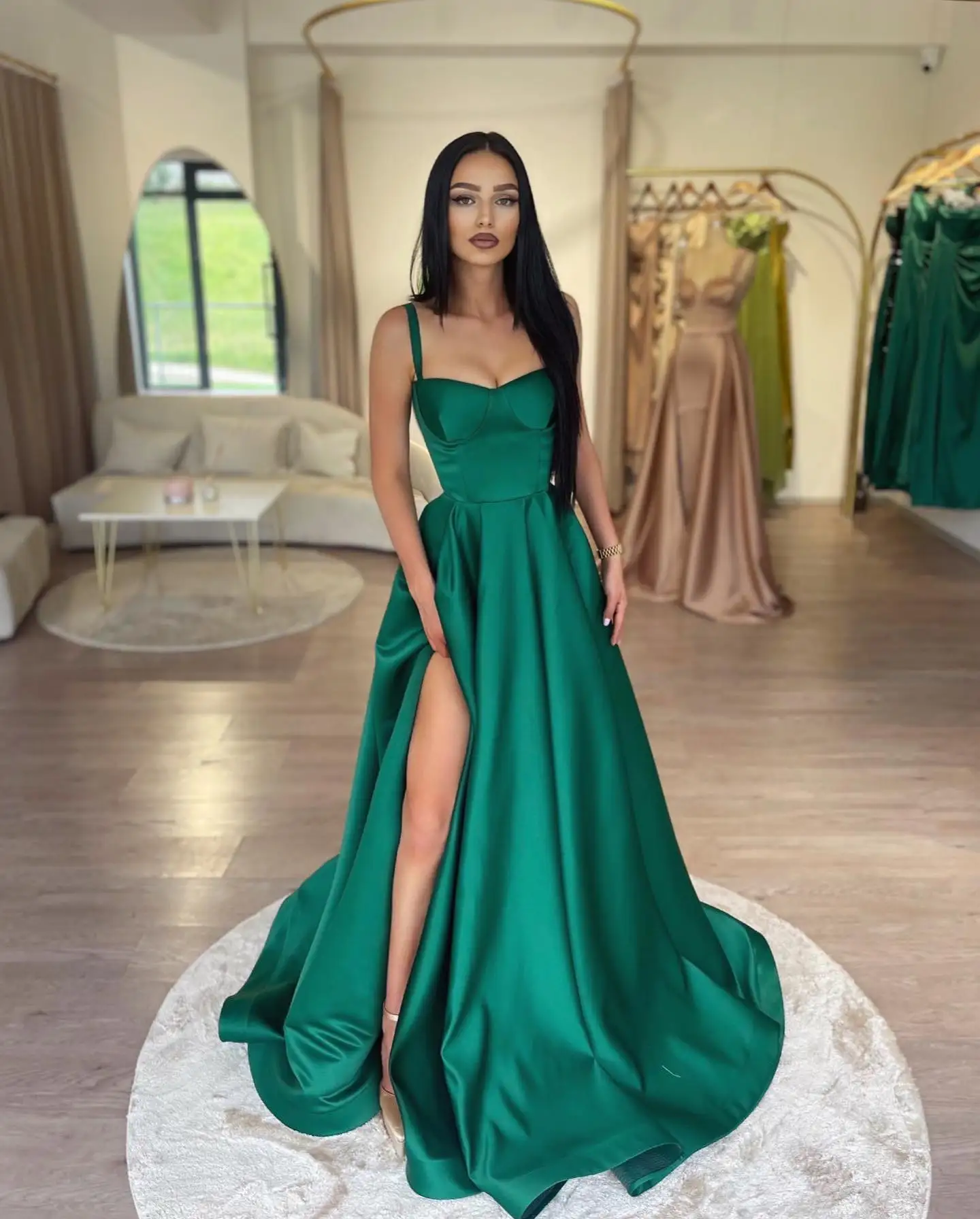 Elegant Emerald Green A-Line Prom Dress: The Perfect Formal Dress for High  School Graduation