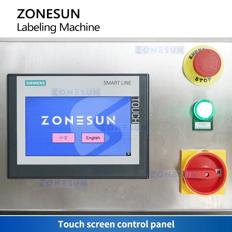 ZONESUN Automatic Square Flat Bottle Labeling Machine Sticker Label Applicator Labeler Packing Equipment ZS-TB300R