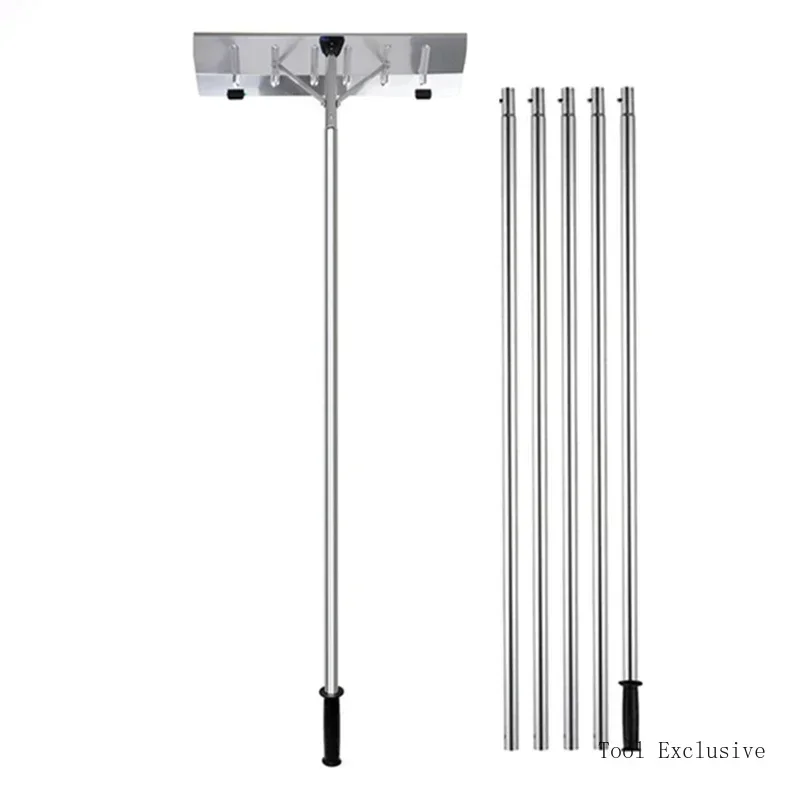 Lightweight Durable Aluminum Alloy Retractable Roof Snow Scraper with Wheels 20 Ft High Snow Removal Shovel for Safety