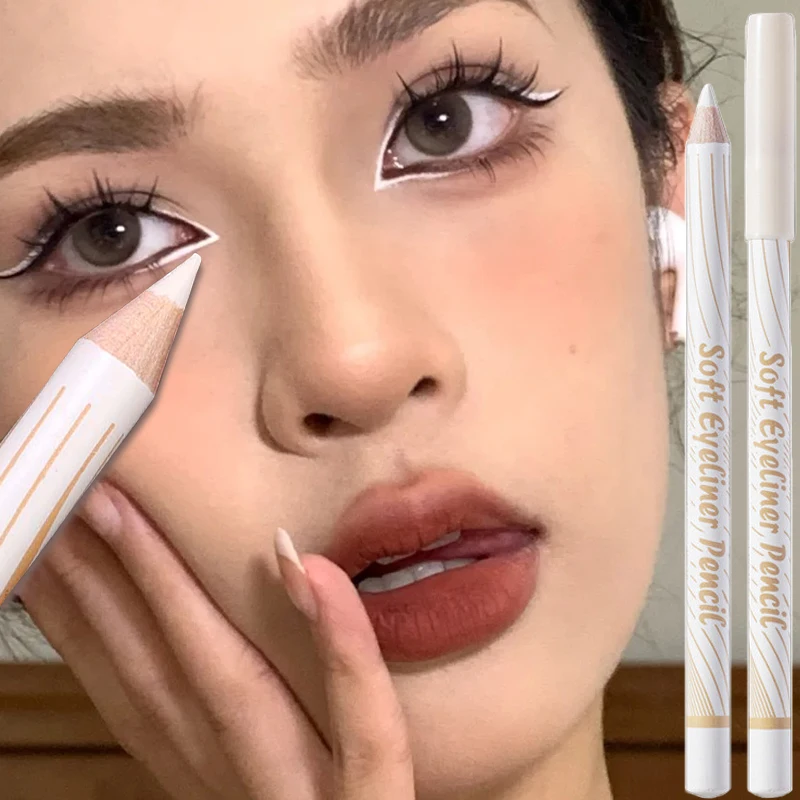 Duurzame Witte Eyeliner Potlood Gemakkelijk Te Dragen Ogen Witmaker Gladde Make-Up Pennen Waterdichte Matte Zijderupsen Cosmetica Tools