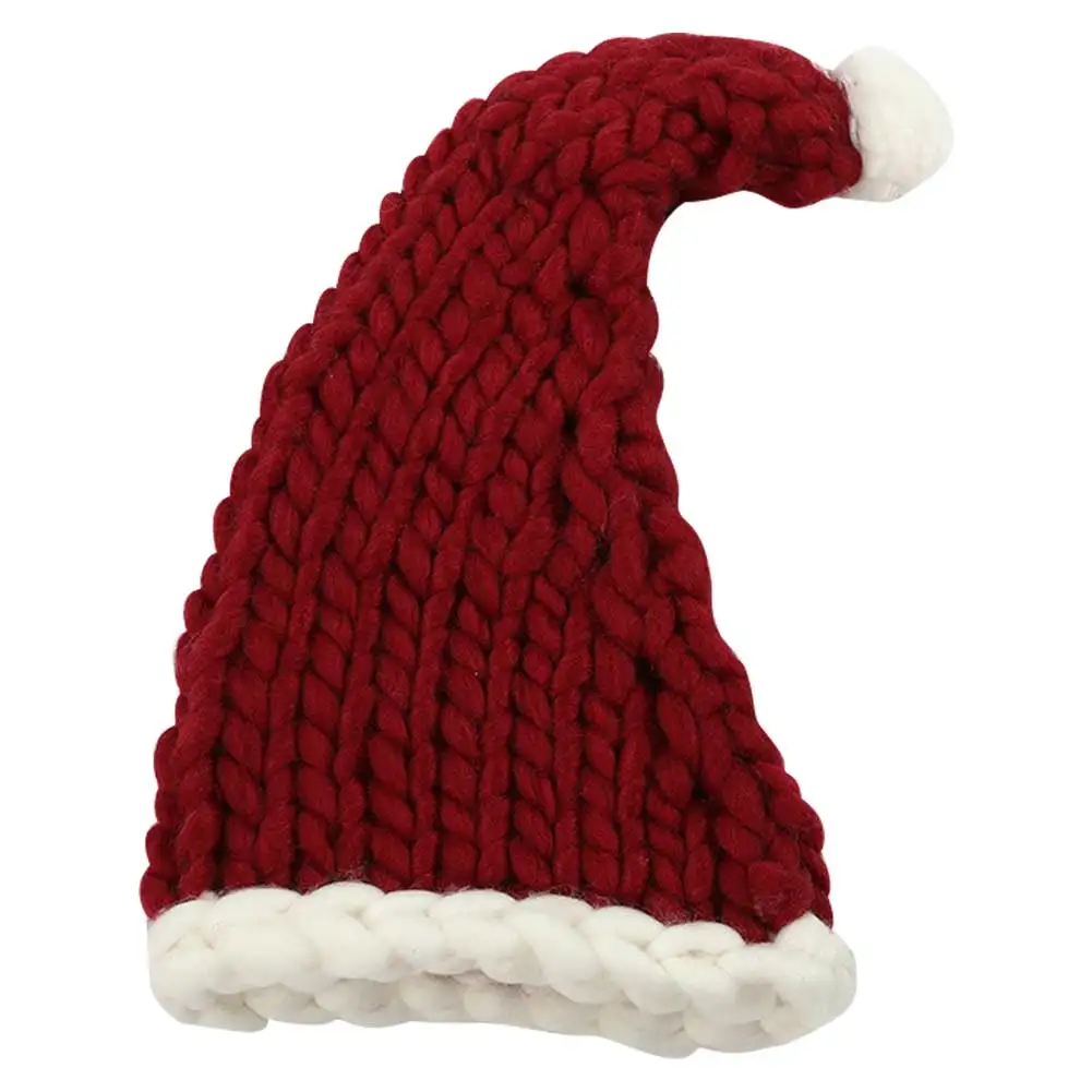 Chapeau rouge tricoté du père Noël pour adultes et enfants, fournitures de fête de vacances, accessoires de costume, cadeaux de Noël, nouvel an