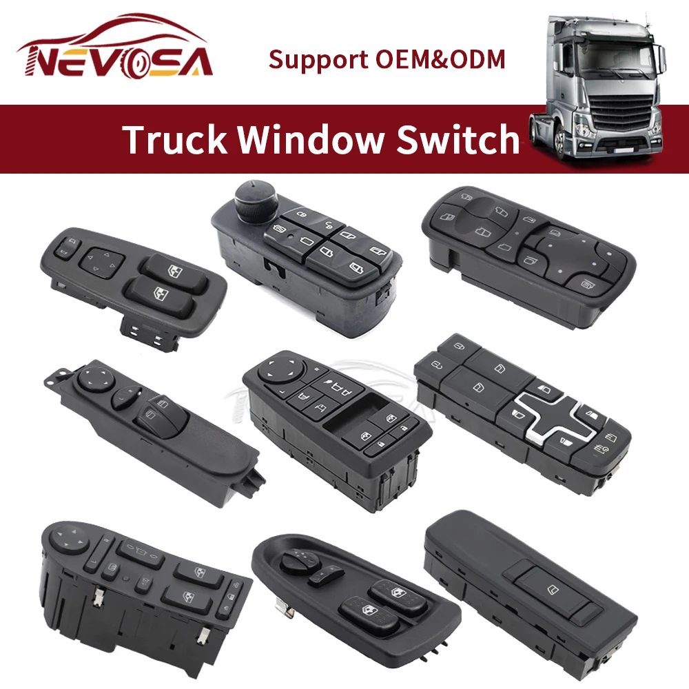 NEVOSA Heavy-Duty Truck Electric Power Main Door Window Switch Window Lifter Button For SCANIA BENZ VOLVO MAN IVECO DAF