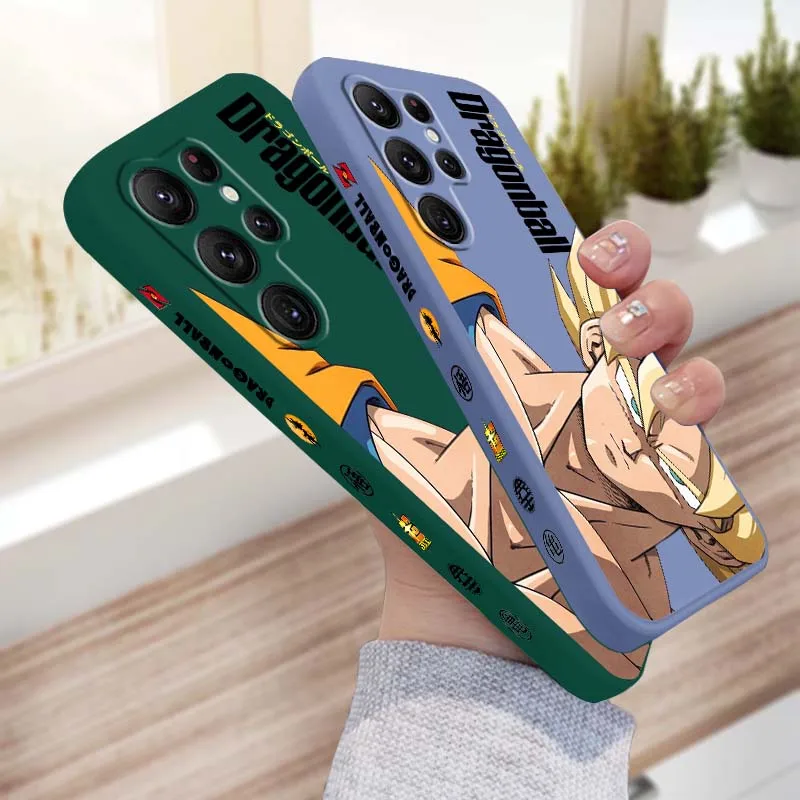 Dragon Ball Son Goku Cool Telefoon Case Voor Samsung Galaxy S25 S24 S23 S22 S21 S20 Ultra Plus FE 5G Vloeistof Links Touw Cover