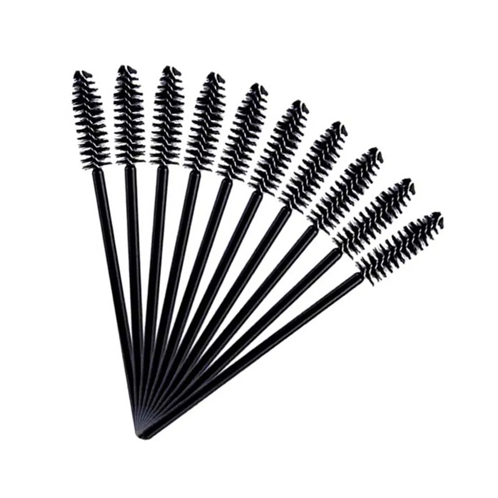 12 Uds. Máscara de nailon, cepillo de pestañas de nailon, aplicador de varita para extensiones de pestañas, Kit de herramientas de maquillaje de pestañas postizas, color negro