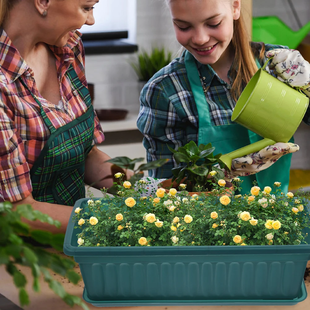 

3 Sets Plastic Flower Pot with Tray Orchid Can Balcony Planter Containers Seedling Nursery Garden Flowerpot Pp Gardening Pots