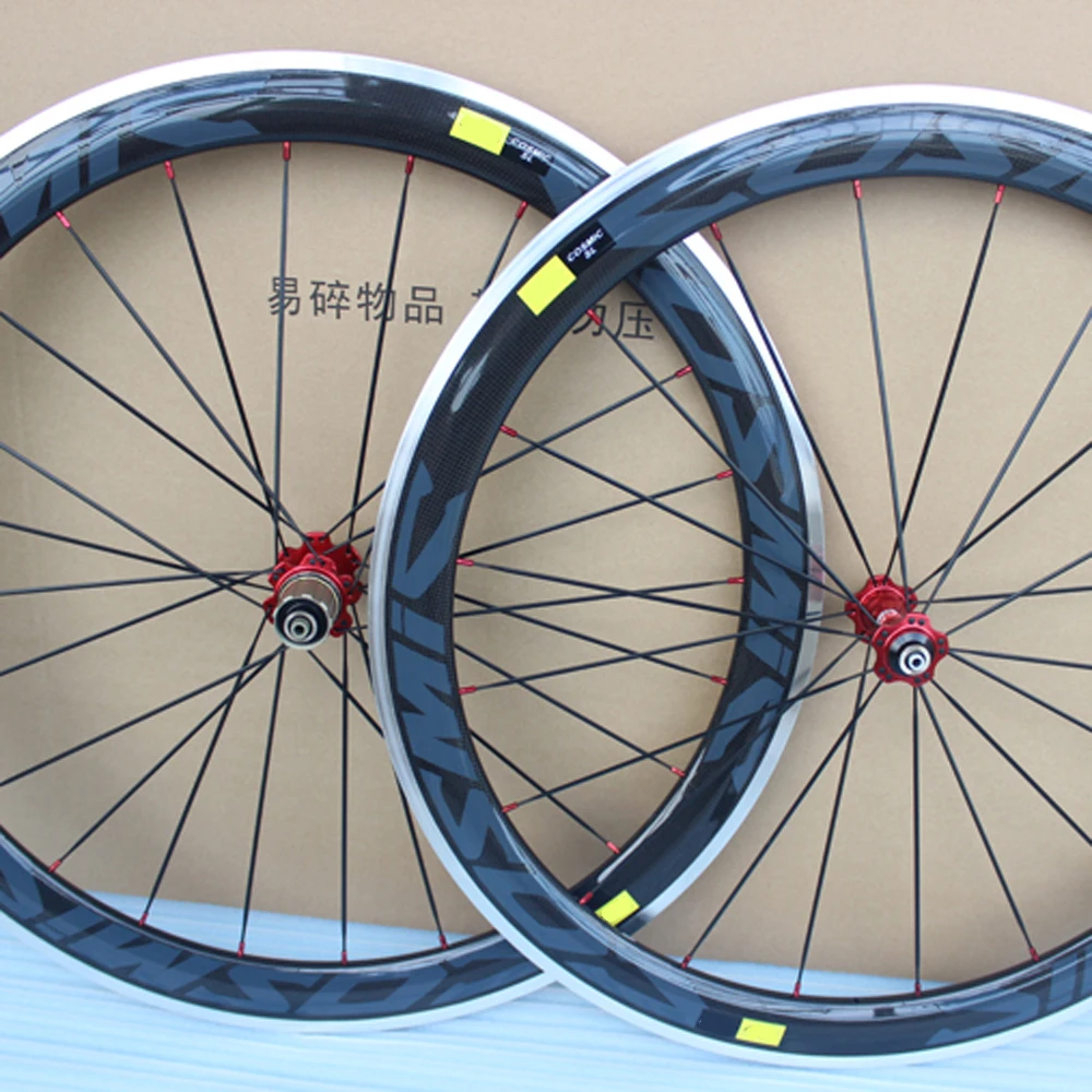 

Cosmic SLR Alloy Carbon Wheels 50mm 700c Aluminium Carbon Fiber Road Bike Racing Wheelset Clincher glossy finish