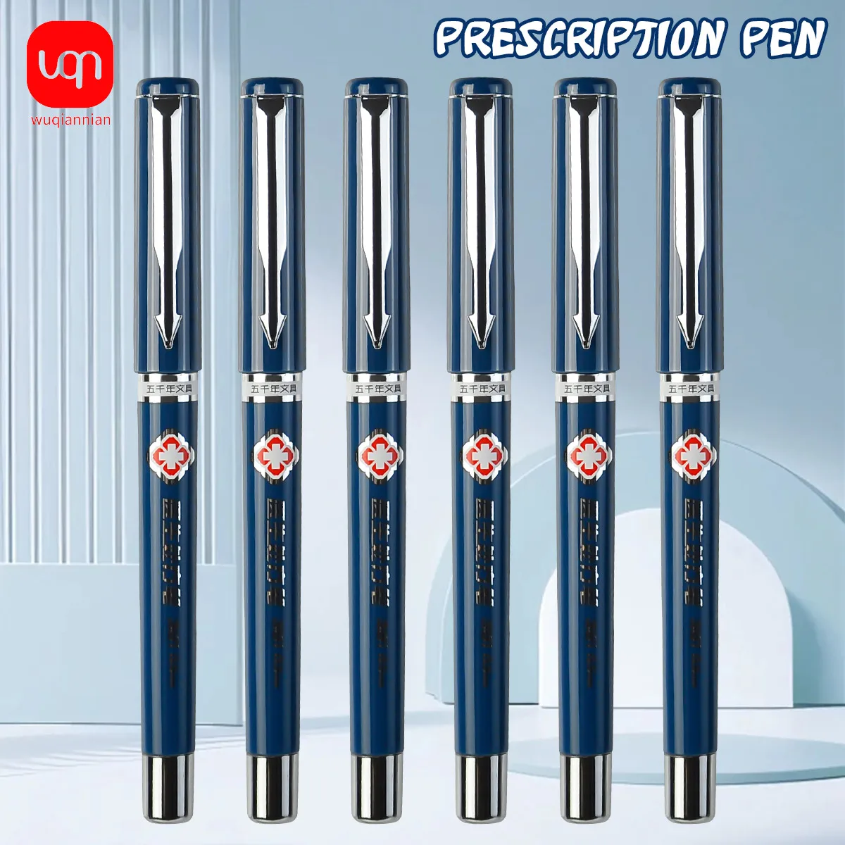 

WQN-3/6/12PCS Blue Push-Type Medical Prescription Pen 0.5MM Tip Blue Ink Pen School Stationery Office Supplies