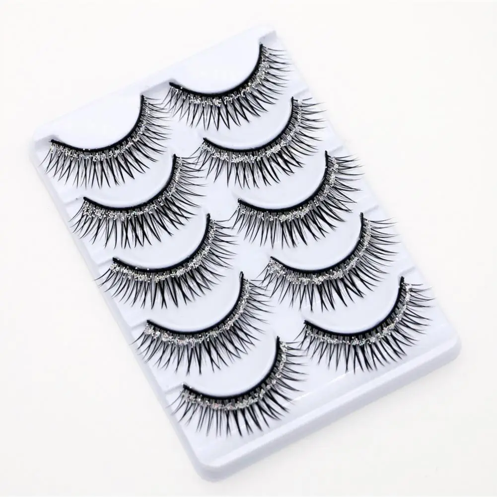 5 Pairs Stage Catwalk Eyelash Glitter Sequins Performance Bushy Of Fake Eyelashes False Lashes Glitter Lashes Eyelash Extensions