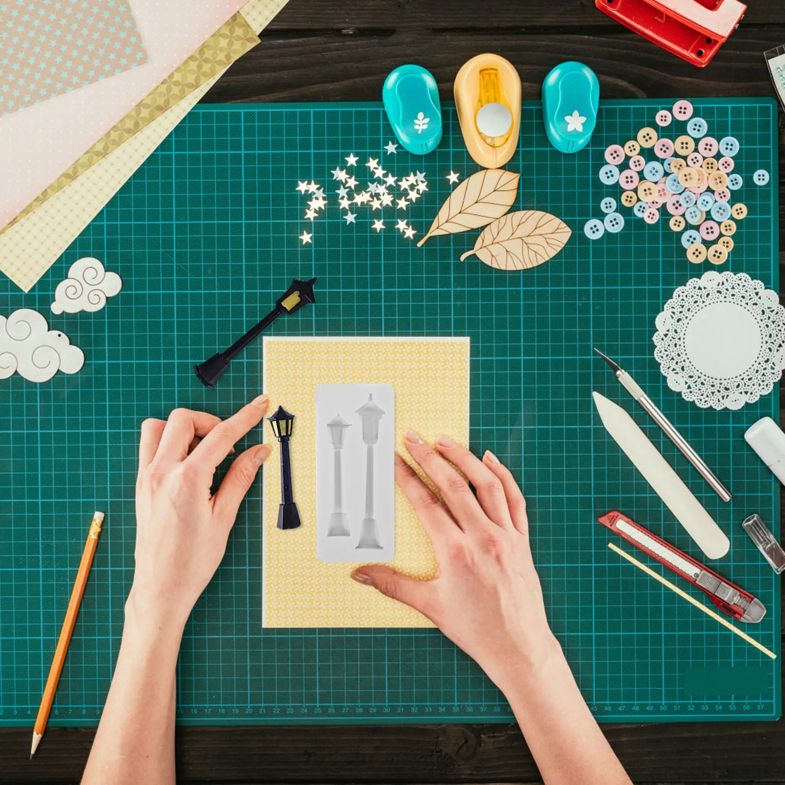 

Креативная силиконовая форма «Уличный фонарь» для изготовления украшений из смолы, выпечки кексов, создания рождественских украшений для тортов