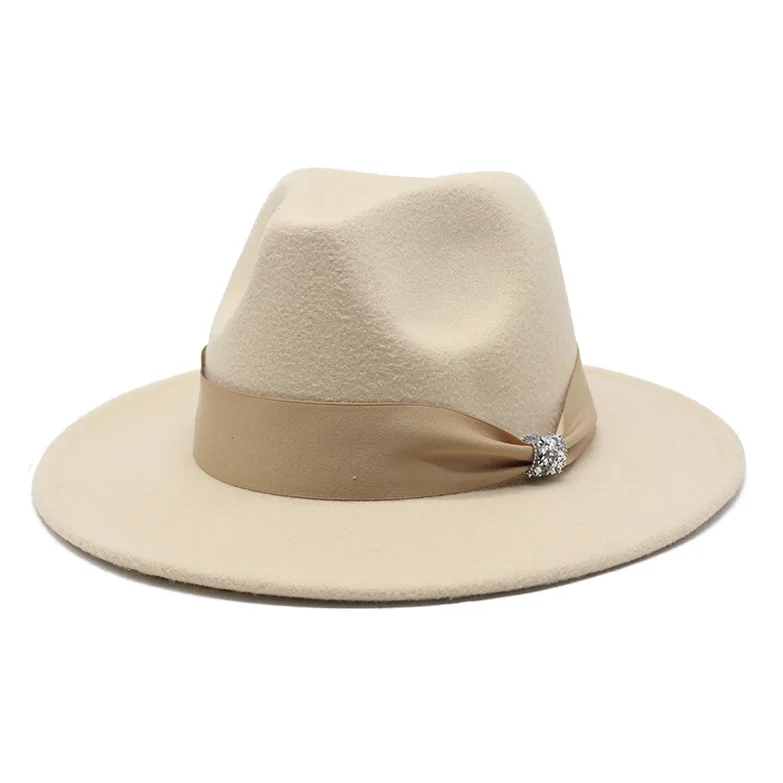 

Hat Women S Spring Autumn Winter Wide Brim Flat Top Internet Celebrity French Top Hat Flat Brim Wool Like Fedora Hat