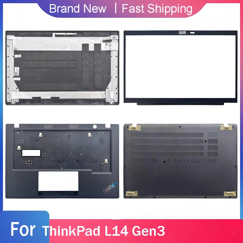 New Bottom Base Case For Lenovo ThinkPad L14 Gen3 Series Laptop LCD Back Cover Front Bezel Palmrest Upper A B C D Shell Black