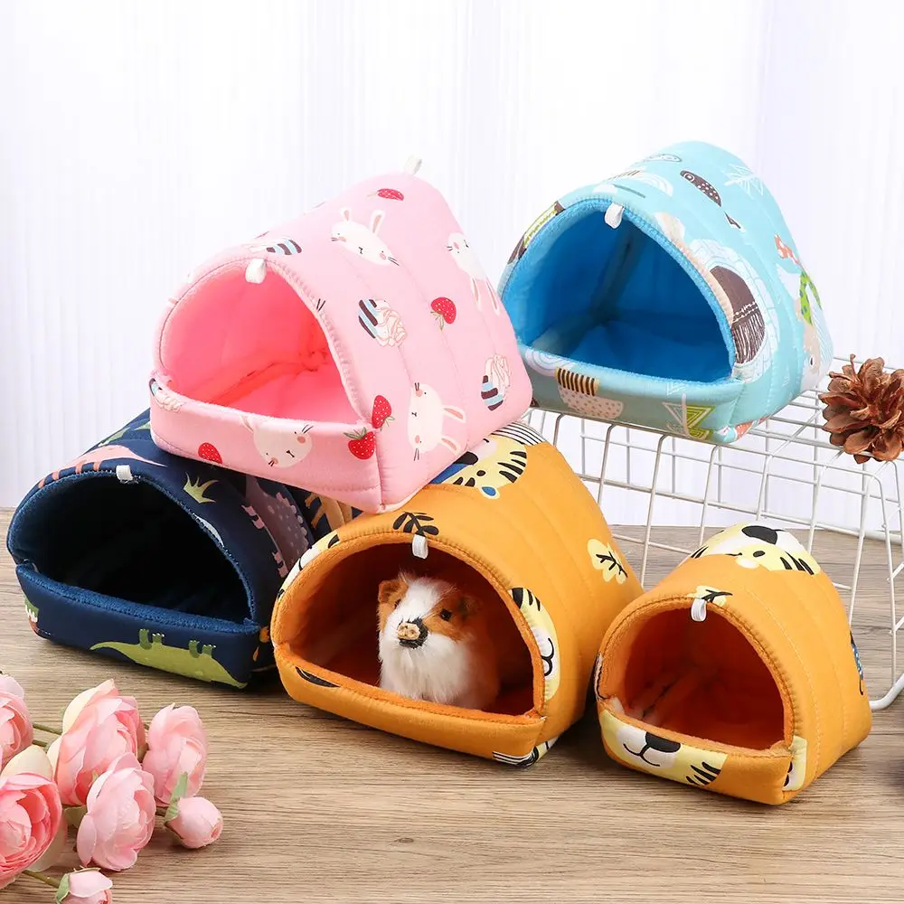 Colorful Comfortable Mini Cage Rabbit Squirrel Small Animal Sleeping Bed Guinea Pig Nest Hamster House Warm Mat