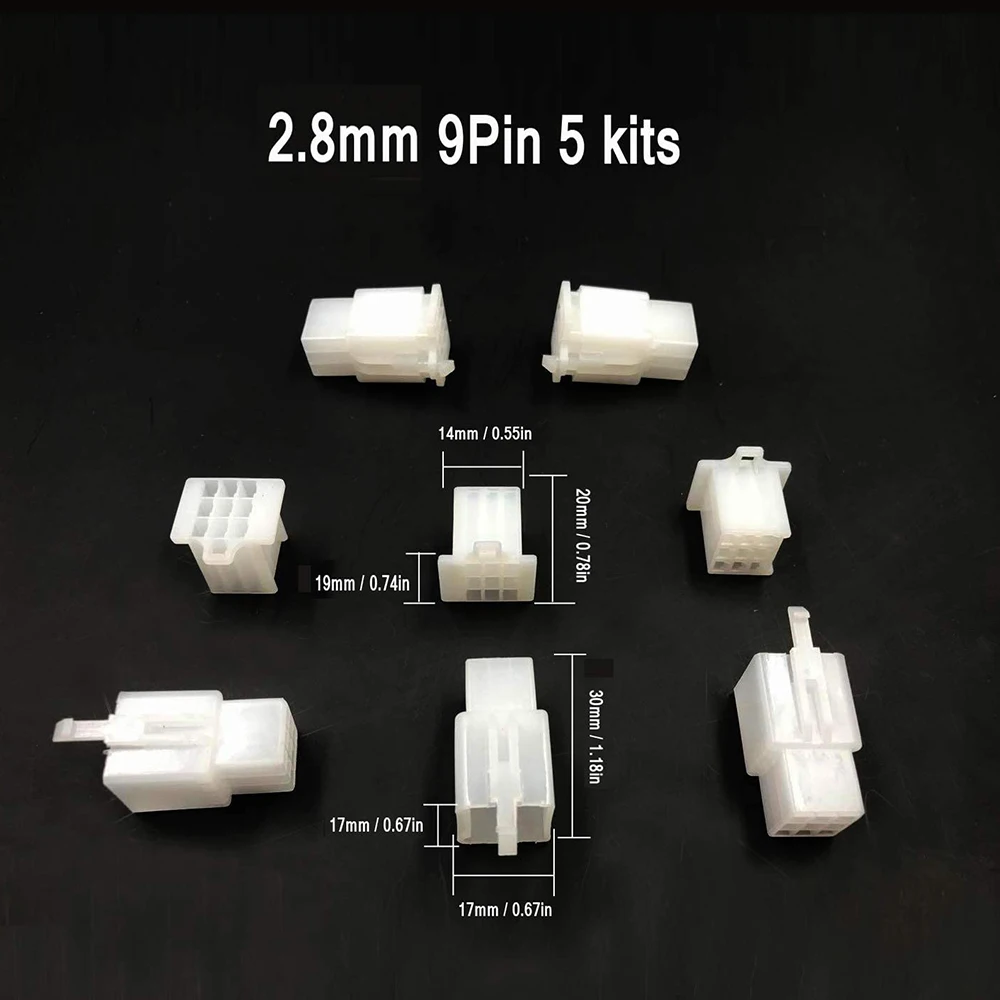 400 Stück 2,8mm 2 3 4 6 9 Pin Auto-Kabelverbinder Stecker Buchse Crimp-Kabelanschluss-Set für Boot, Auto, Motorrad – Detail 6