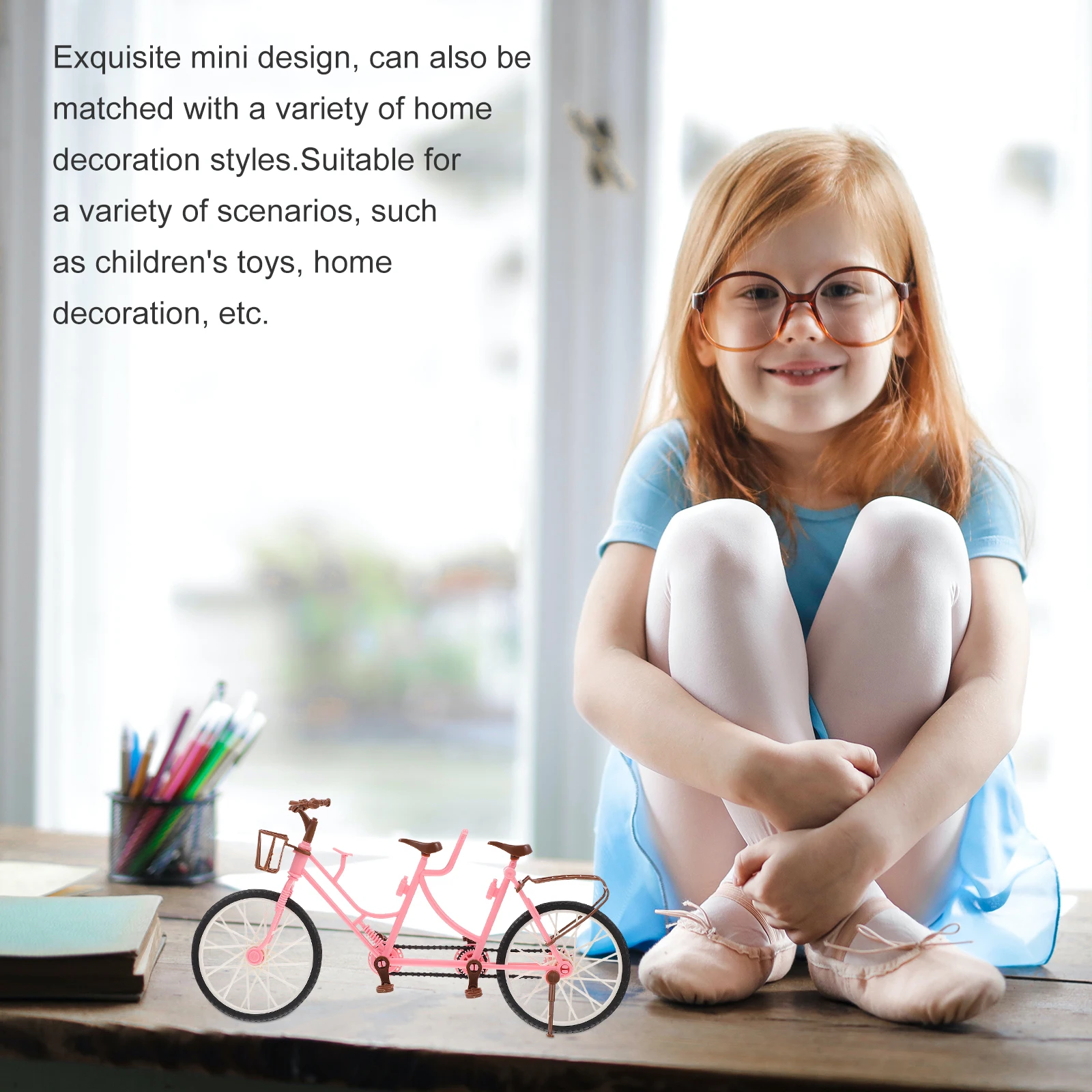 2pcs Mini Two-Seater Bicycle Bike For Hand-Eye Coordination Desktop Decor Bike Miniature Tabletop Decoration Simulation