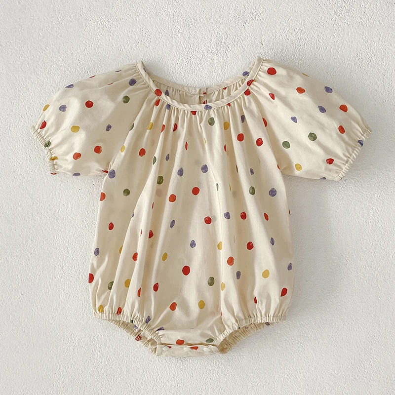 0-24M Body Sommer Nette Baby Overall Mädchen Farbige Punkte Bodys Neugeborene Baby Mädchen Baumwolle Kinder Infant prinzessin einteiliges