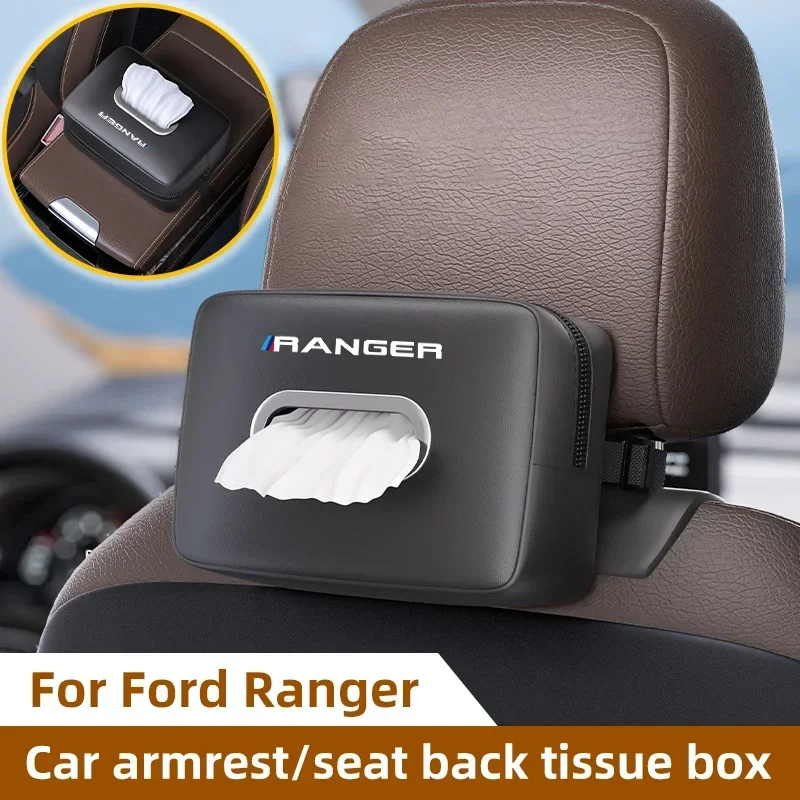 صندوق مناديل السيارة لفورد رينجر T9 T6 رابتور وحدة التحكم المركزية للسيارة مسند الذراع المقعد الخلفي ظلة معلقة الأنسجة حقيبة اكسسوارات السيارات