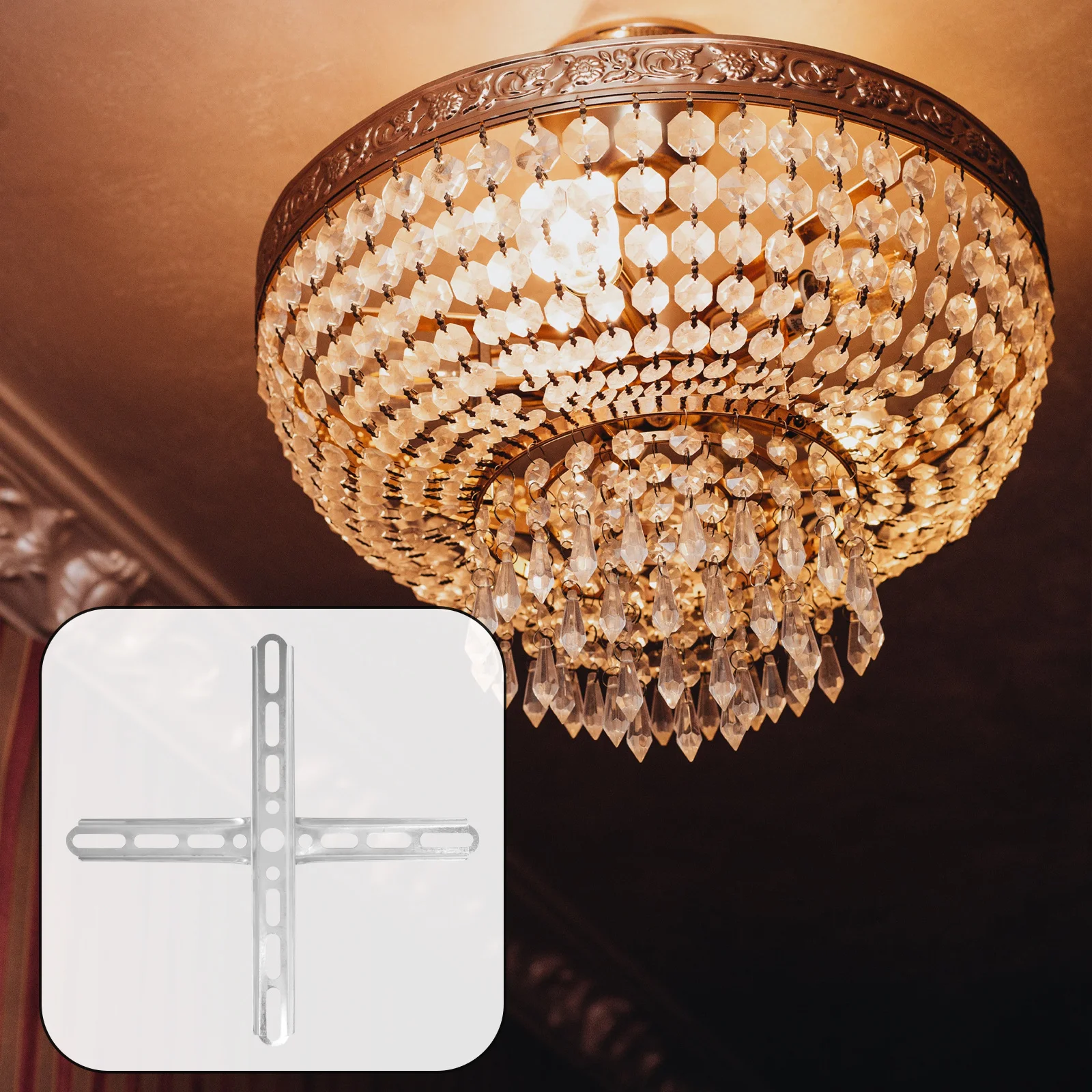 

2Sets Cross Lamp Fixture Mounting Brackets Sturdy Metal Ceiling Light Bracket for Chandeliers Canopy Light Fittings