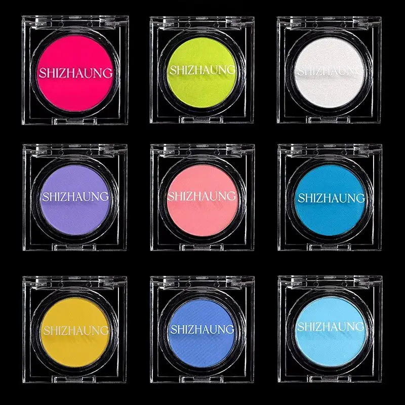 

Shi Zhuang Single-color Eyeshadow, Matte, Highly Saturated, Blue, White, Fine Glitter, High-gloss Eye Makeup
