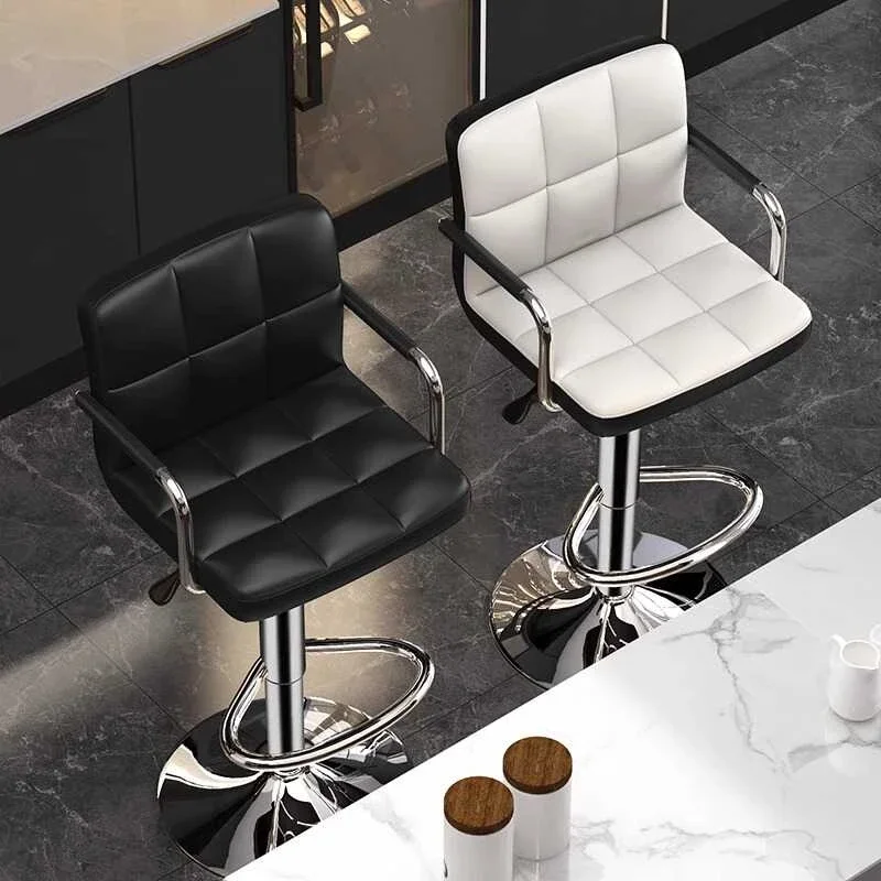 

Home Swivel Chair Rotating Lift Stool Backrest Bar Chair Cash Register High Stool Adjustable Height Gamer Kitchen Counter Bench