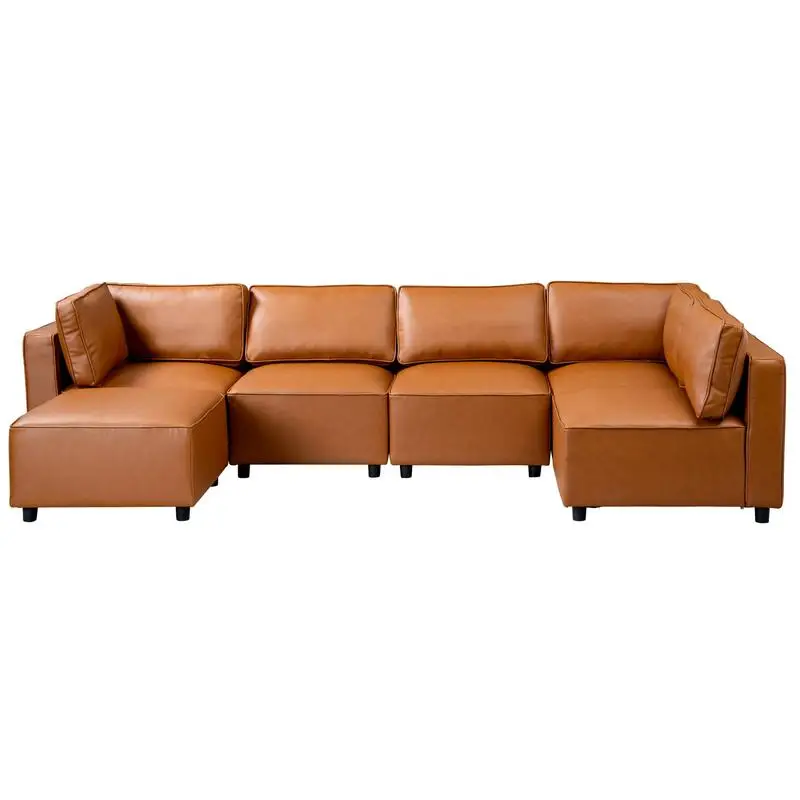 Vegan Leather Modular Sofa in Reno Style - Comfortable & Stylish Seating for Modern Living Spaces