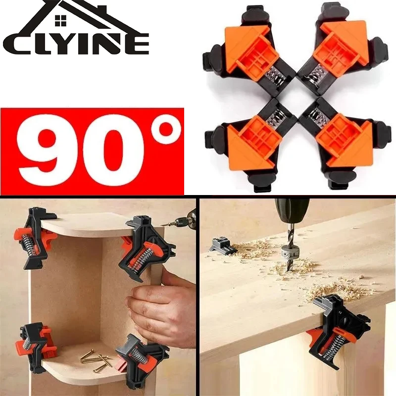 

Carpenter Right Angle Clamp Fixing Clips 60/90/120 Degree Right Angle Clamp Fixing Woodworking Picture Frame Angle Clamps Tool