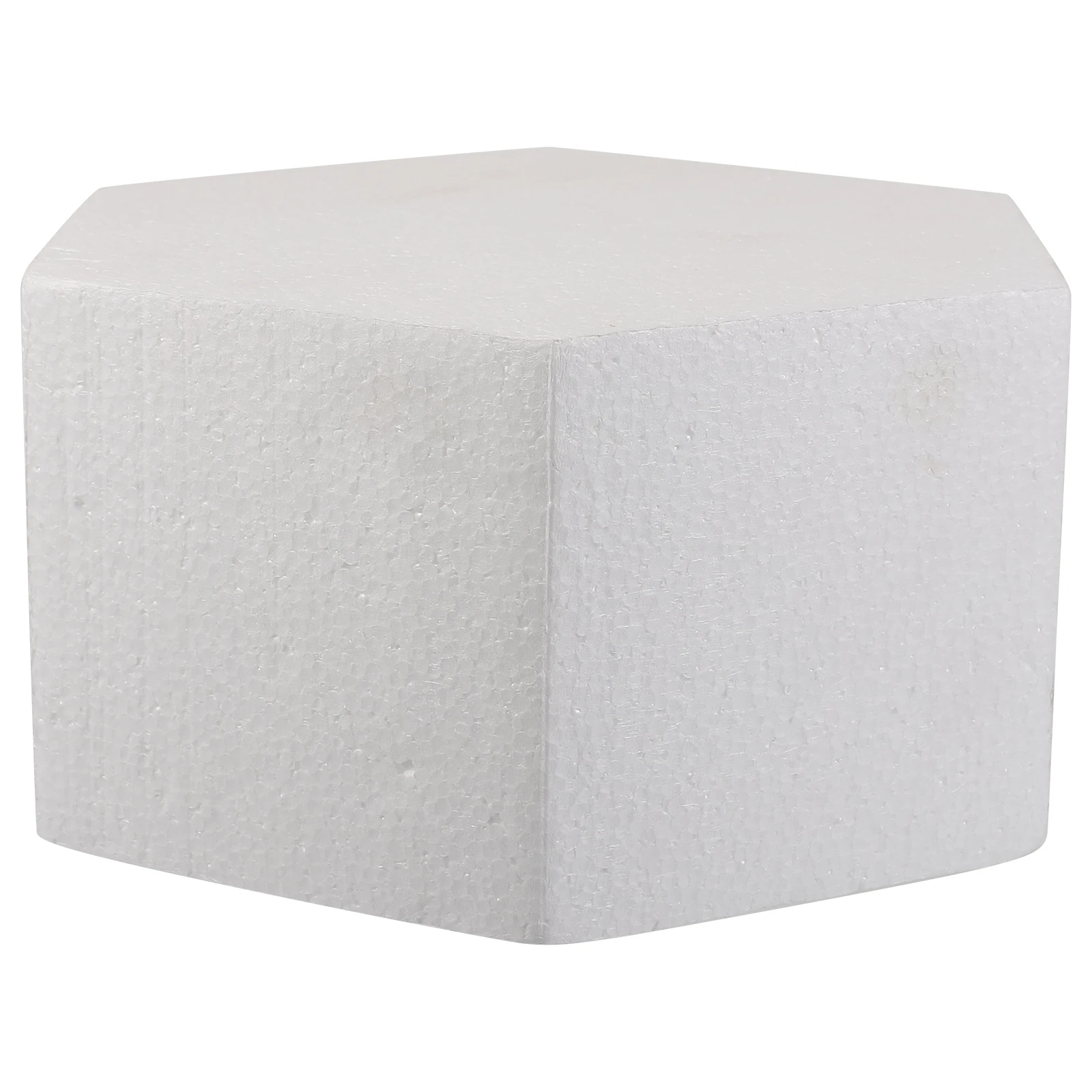 

8 Inch Fake Cake Model Lightweight White Prosthetic Mold for Birthday Party Favors Hexagon Shaped Decoratable Display DIY