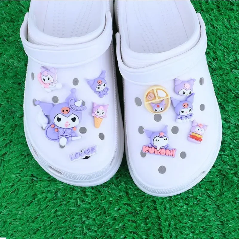 Hello Kitty Sanrio Accessories Shoe Charms Buckle Anime Kulomi Yugui Dog Merloty Pudding Dog Cartoon DIY Combo Girl Holiday Gift