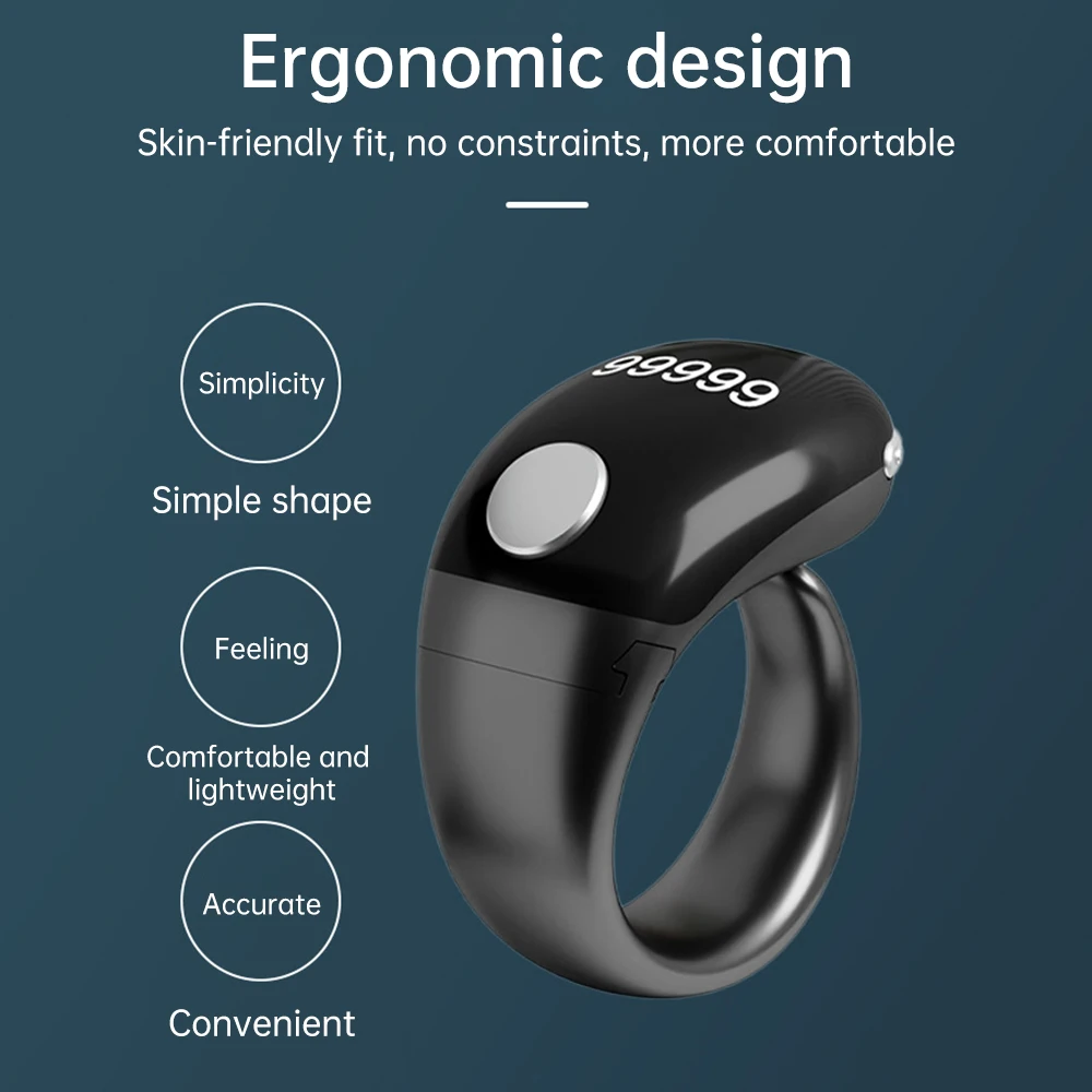 

Finger Counter Three Gears Adjustable Portable Counter Rechargeable Ring Type Button Counter OLED Electronic Digital Counter
